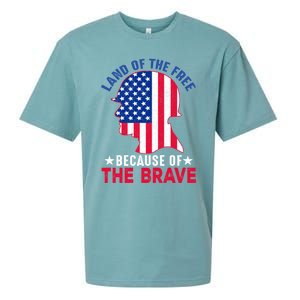 Land Of The Free Because Of The Brave Patriotic Gift Cute Gift Sueded Cloud Jersey T-Shirt