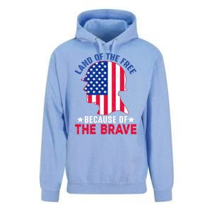 Land Of The Free Because Of The Brave Patriotic Gift Cute Gift Unisex Surf Hoodie