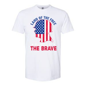 Land Of The Free Because Of The Brave Patriotic Gift Cute Gift Softstyle CVC T-Shirt