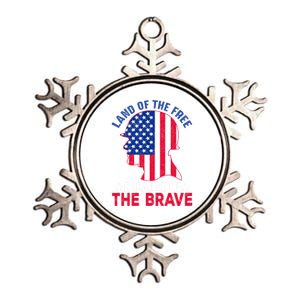 Land Of The Free Because Of The Brave Patriotic Gift Cute Gift Metallic Star Ornament