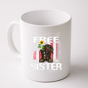 Land Of The Free Because My Sister Is Brave Veteran Gift Coffee Mug