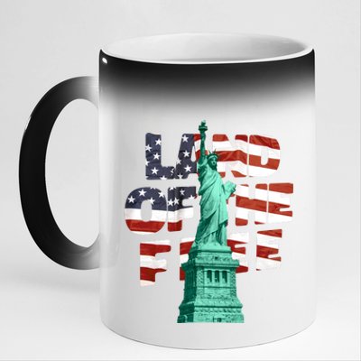 Land Of The Free Statue Of Liberty 11oz Black Color Changing Mug