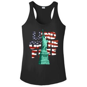 Land Of The Free Statue Of Liberty Ladies PosiCharge Competitor Racerback Tank