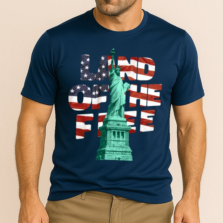 Land Of The Free Statue Of Liberty Cooling Performance Crew T-Shirt