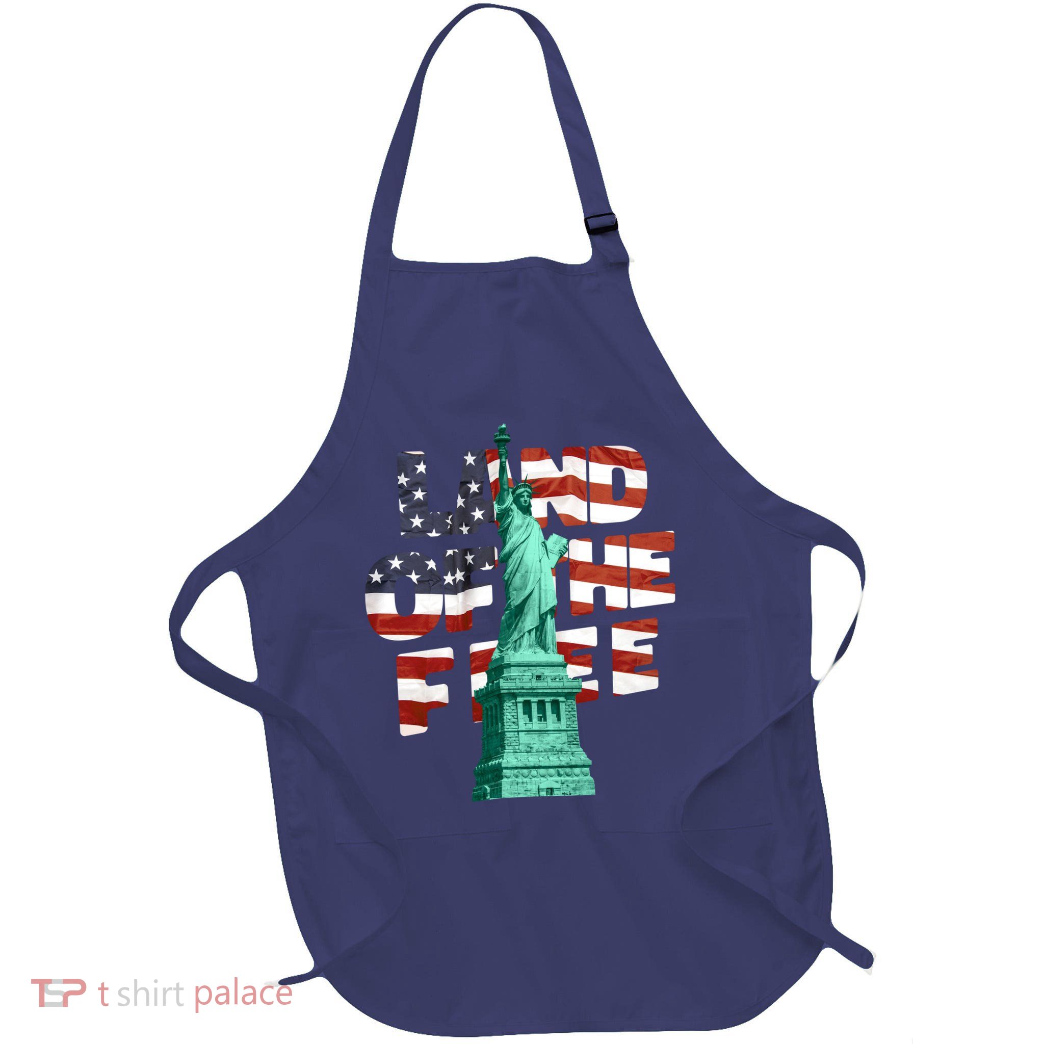 Land Of The Free Statue Of Liberty Full-Length Apron With Pockets