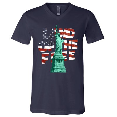 Land Of The Free Statue Of Liberty V-Neck T-Shirt