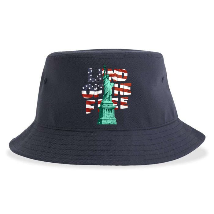 Land Of The Free Statue Of Liberty Sustainable Bucket Hat