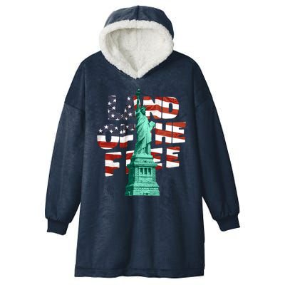 Land Of The Free Statue Of Liberty Hooded Wearable Blanket