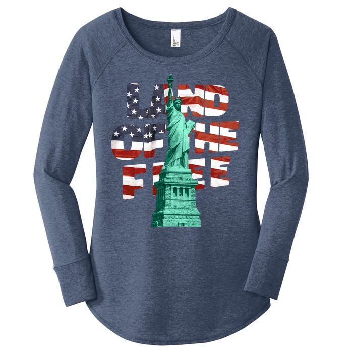 Land Of The Free Statue Of Liberty Women's Perfect Tri Tunic Long Sleeve Shirt