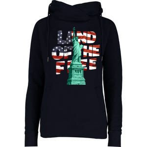 Land Of The Free Statue Of Liberty Womens Funnel Neck Pullover Hood