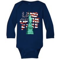 Land Of The Free Statue Of Liberty Baby Long Sleeve Bodysuit