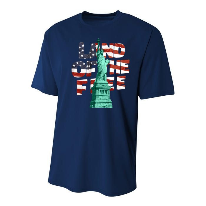 Land Of The Free Statue Of Liberty Youth Performance Sprint T-Shirt