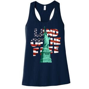 Land Of The Free Statue Of Liberty Women's Racerback Tank