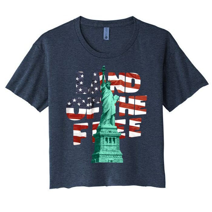 Land Of The Free Statue Of Liberty Women's Crop Top Tee