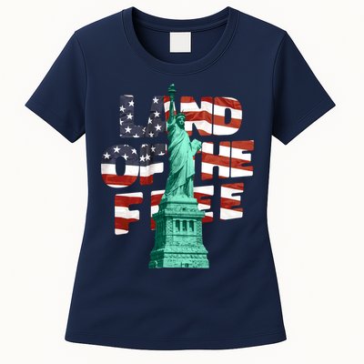 Land Of The Free Statue Of Liberty Womens T-Shirt