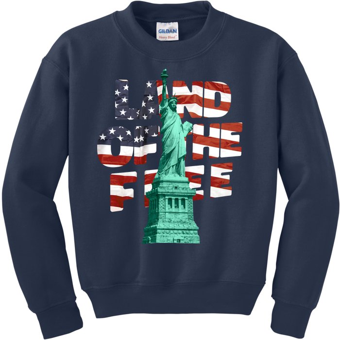 Land Of The Free Statue Of Liberty Kids Sweatshirt