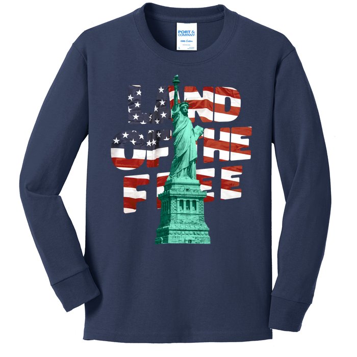 Land Of The Free Statue Of Liberty Kids Long Sleeve Shirt