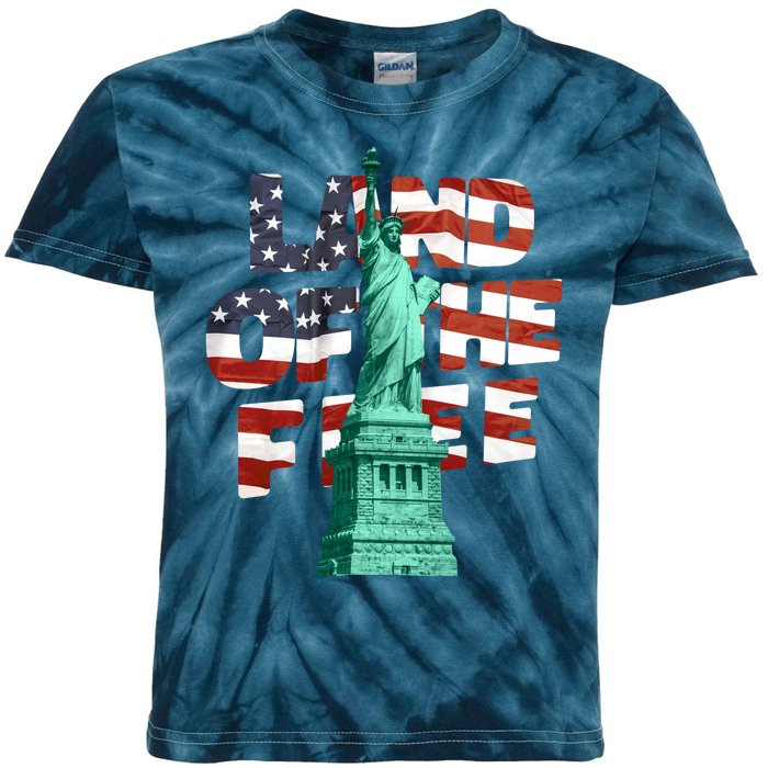 Land Of The Free Statue Of Liberty Kids Tie-Dye T-Shirt