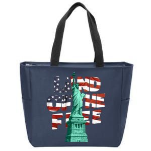 Land Of The Free Statue Of Liberty Zip Tote Bag