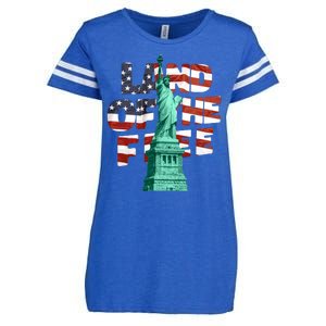 Land Of The Free Statue Of Liberty Enza Ladies Jersey Football T-Shirt