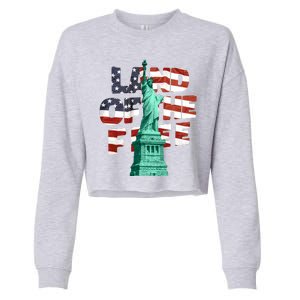 Land Of The Free Statue Of Liberty Cropped Pullover Crew