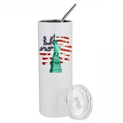 Land Of The Free Statue Of Liberty Stainless Steel Tumbler