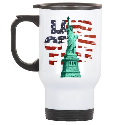 Land Of The Free Statue Of Liberty Stainless Steel Travel Mug