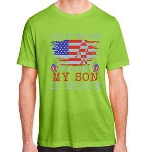 Land Of The Free Because My Son Is Brave Gift Military Son Cute Gift Adult ChromaSoft Performance T-Shirt