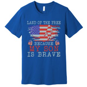 Land Of The Free Because My Son Is Brave Gift Military Son Cute Gift Premium T-Shirt