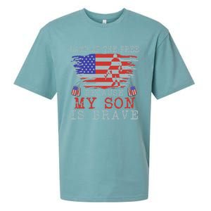 Land Of The Free Because My Son Is Brave Gift Military Son Cute Gift Sueded Cloud Jersey T-Shirt