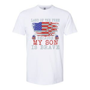 Land Of The Free Because My Son Is Brave Gift Military Son Cute Gift Softstyle CVC T-Shirt