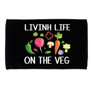 Living On The Veg Pure Vegan Or Vegetarian Life Gift Microfiber Hand Towel