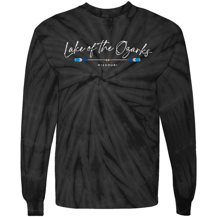 Lake Of The Ozarks Missouri Oars Graphic Tie-Dye Long Sleeve Shirt