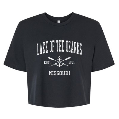 Lake Of The Ozarks Mo Vintage Crossed Oars & Boat Anchor Spo Bella+Canvas Jersey Crop Tee