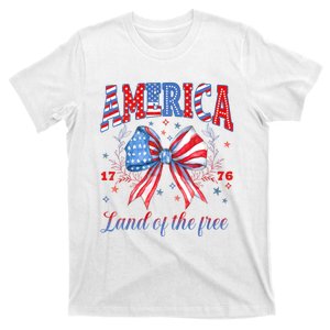 Land Of The Free Because Of The Brave 4th Of July Usa Flag T-Shirt