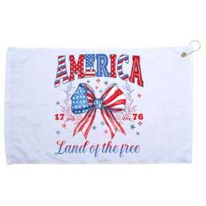 Land Of The Free Because Of The Brave 4th Of July Usa Flag Grommeted Golf Towel