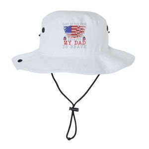 Land Of The Free Because My Dad Is Brave Funny Gift Military Dad Gift Legacy Cool Fit Booney Bucket Hat