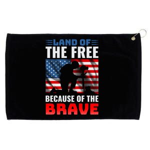 LAND OF THE FREE BECAUSE OF THE BRAVE Grommeted Golf Towel