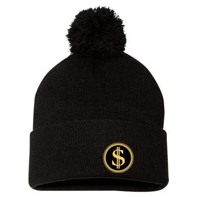 Logo Of The Department Of Government Efficiency Doge D.O.G.E. Front And Back Pom Pom 12in Knit Beanie