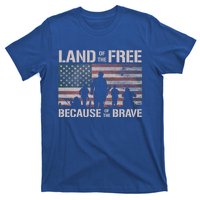 Land Of The Free Because Of The Brave American Flag Gift T-Shirt