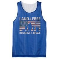 Land Of The Free Because Of The Brave American Flag Gift Mesh Reversible Basketball Jersey Tank