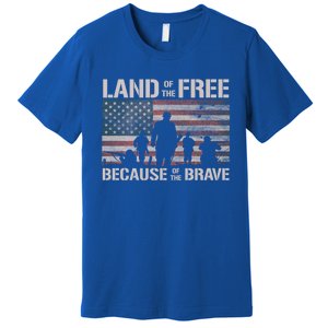 Land Of The Free Because Of The Brave American Flag Gift Premium T-Shirt