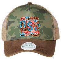 Land Of The Free Because Of The Brave 4th Of July Leopard Gift Legacy Tie Dye Trucker Hat