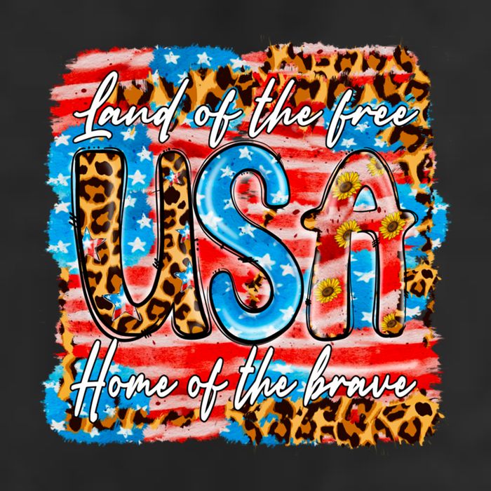Land Of The Free Because Of The Brave 4th Of July Leopard Gift Adult Drive Performance Visor