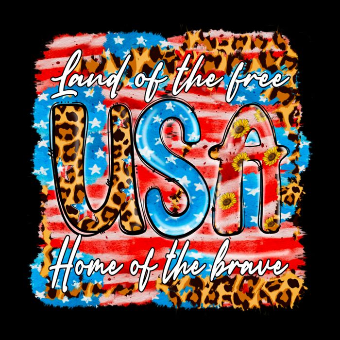 Land Of The Free Because Of The Brave 4th Of July Leopard Gift Drawstring Bag