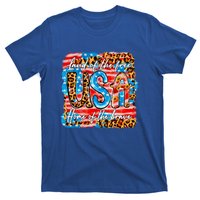 Land Of The Free Because Of The Brave 4th Of July Leopard Gift T-Shirt