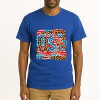 Land Of The Free Because Of The Brave 4th Of July Leopard Gift Tall T-Shirt
