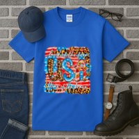 Land Of The Free Because Of The Brave 4th Of July Leopard Gift Tall T-Shirt