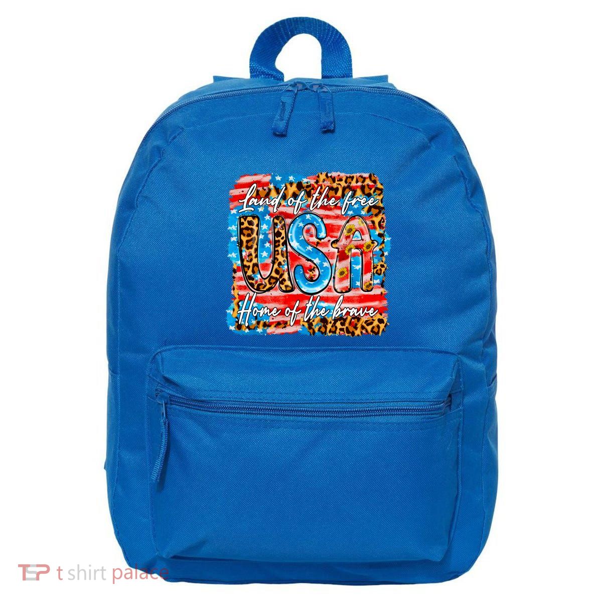 Land Of The Free Because Of The Brave 4th Of July Leopard Gift 16 in Basic Backpack