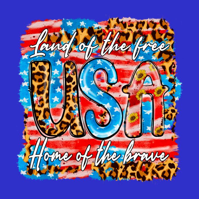Land Of The Free Because Of The Brave 4th Of July Leopard Gift Womens Tank Top